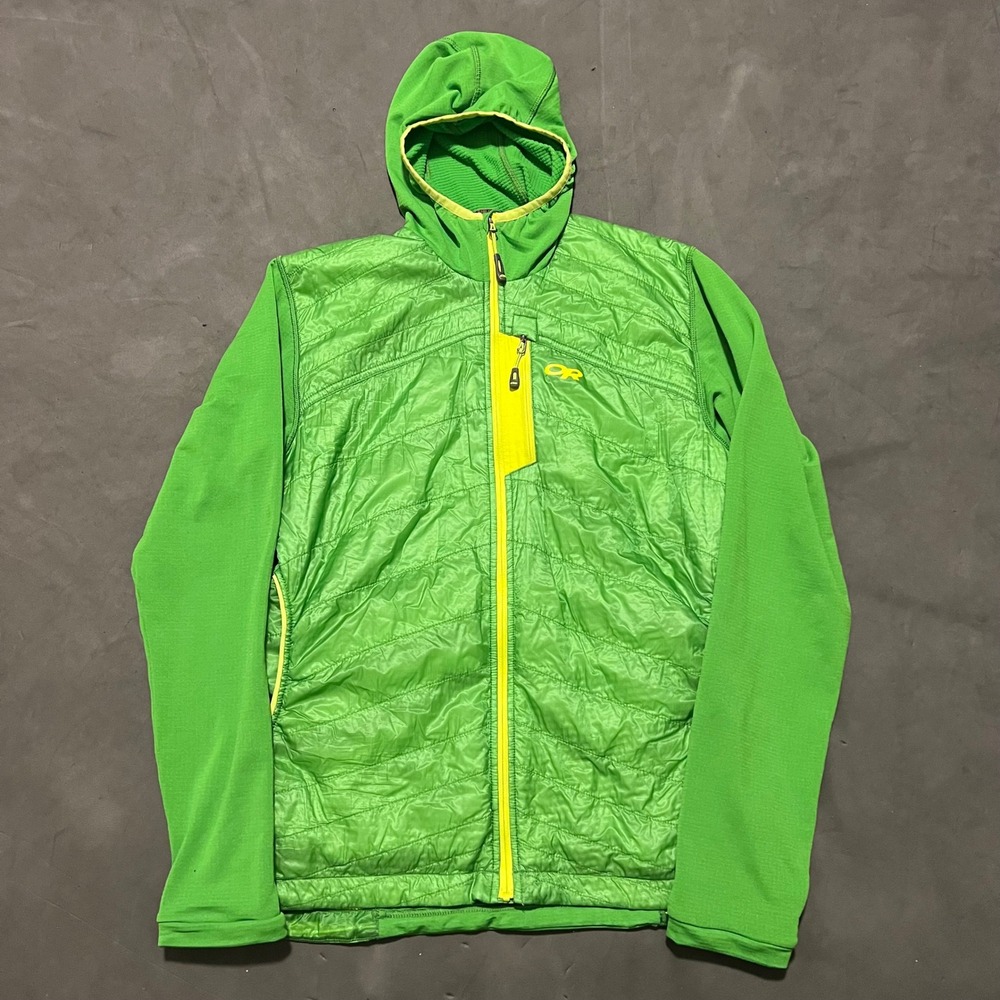 Outdoor Research Deviator Hoody Mens Medium Green Polartec‎ Alpha Hybrid Jacket